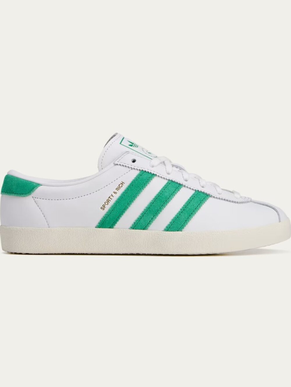 Adidas Originals Women's White Green Sporty & Rich Blanc shoes Size 8 JP7552